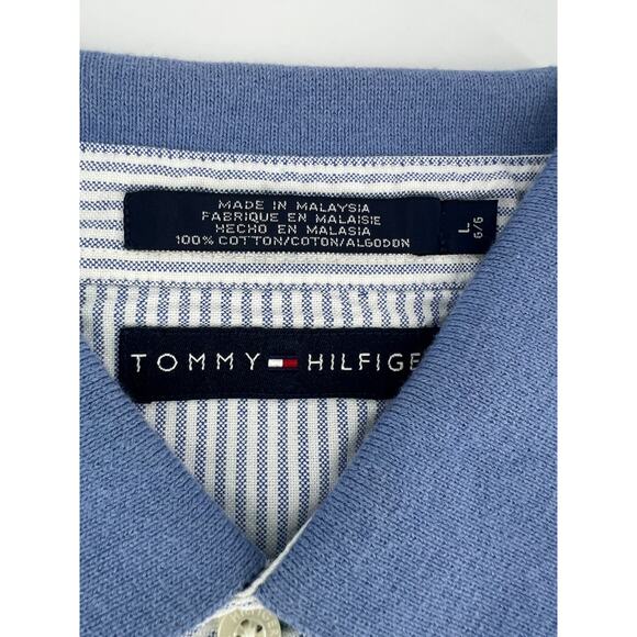 Vintage Tommy Hilfiger Shirt Mens Large Light Pullover Polo Golf Dressy Short - Picture 3 of 8